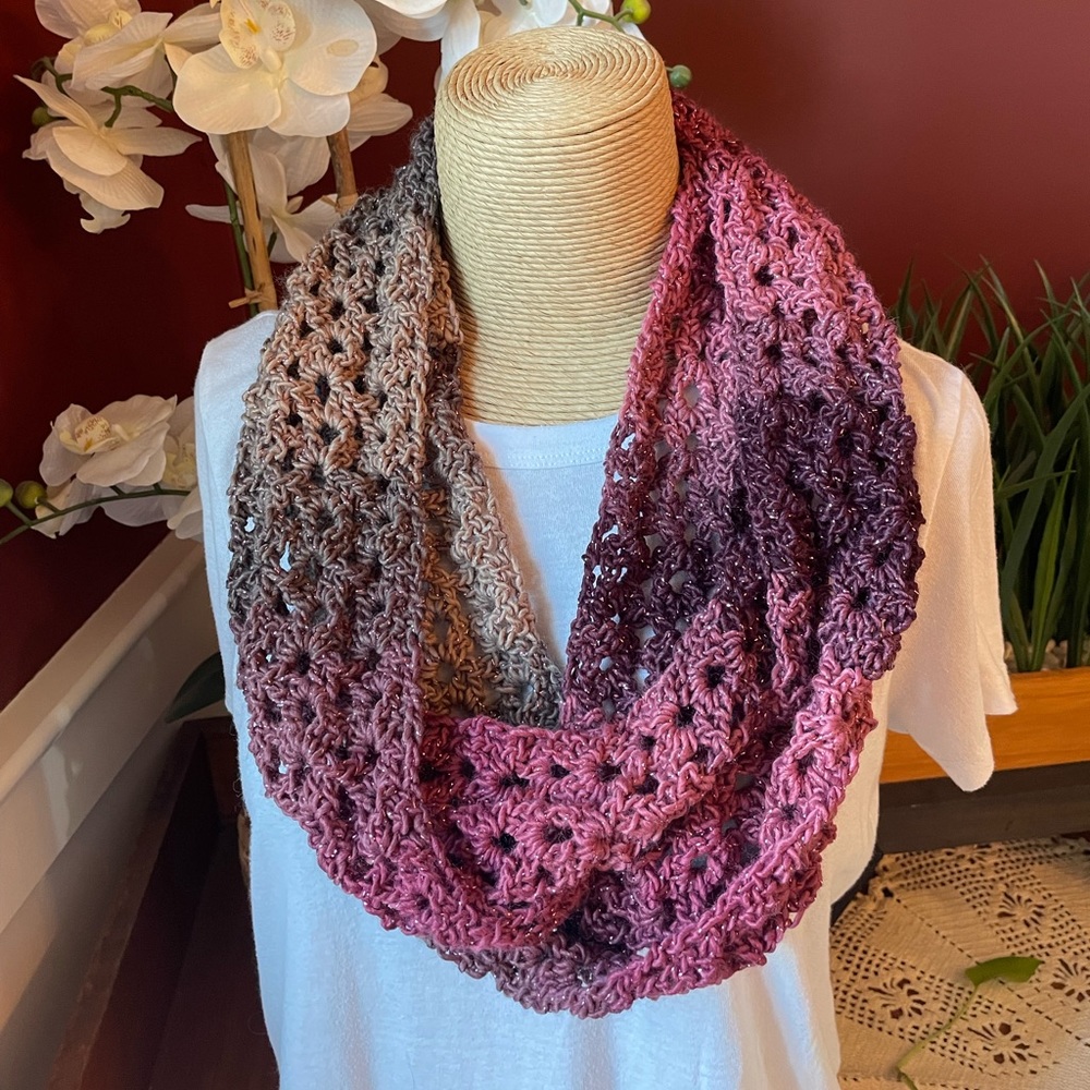 Hand Crocheted Infinity Scarf